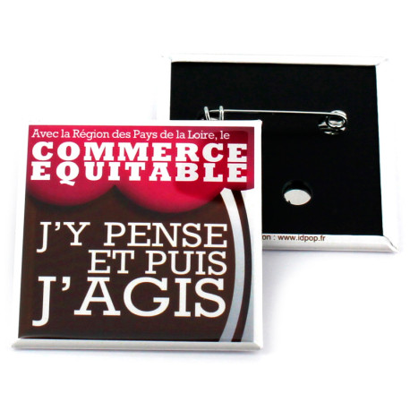 Badge Carré 52x52mm personnalisé | Pin's Personnalisé