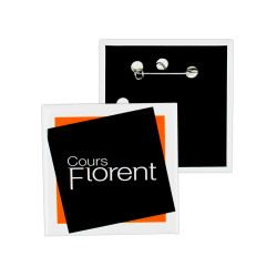 Badge Carré 63x63mm personnalisé | Pin's Personnalisé