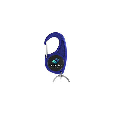 Porte-clé Mousqueton Bleu 25mm personnalisé | Pin's Personnalisé