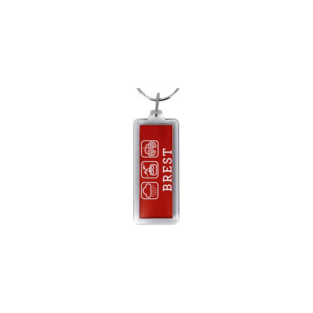 Porte-Clé Rectangle 18x50mm personnalisé | Pin's Personnalisé
