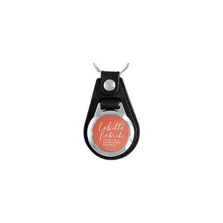 Porte-Clé Métal/Cuir Rond Jeton 25mm personnalisé | Pin's Personnalisé