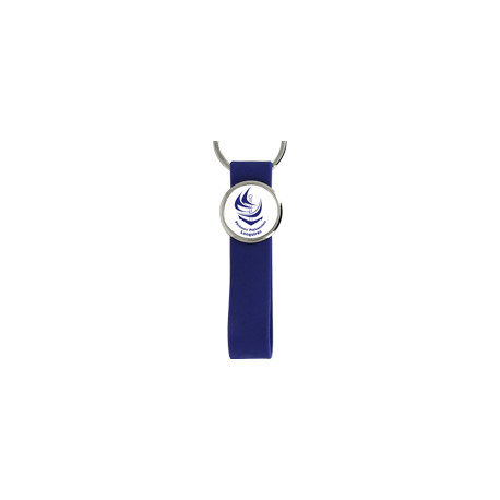 Porte-Clé Premium - Lanière Silicone Bleu personnalisé | Pin's Personnalisé