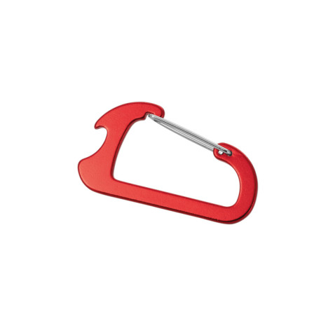 CLOSE. Mousqueton avec décapsuleur en aluminium personnalisé | Pin's Personnalisé
