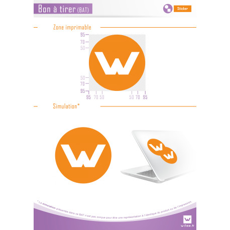 Stickers rond 9,5 cm en vinyle personnalisé | Pin's Personnalisé
